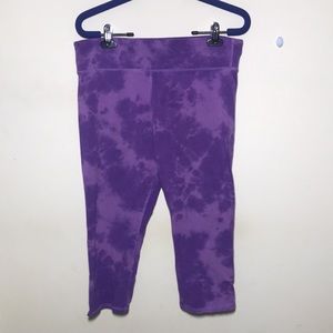 Earth Yoga XXL purple tie dye cropped leggings sustainable organic 2X